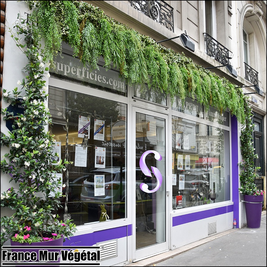 Mur Végétal Artificiel Extérieur agence immobilière Paris