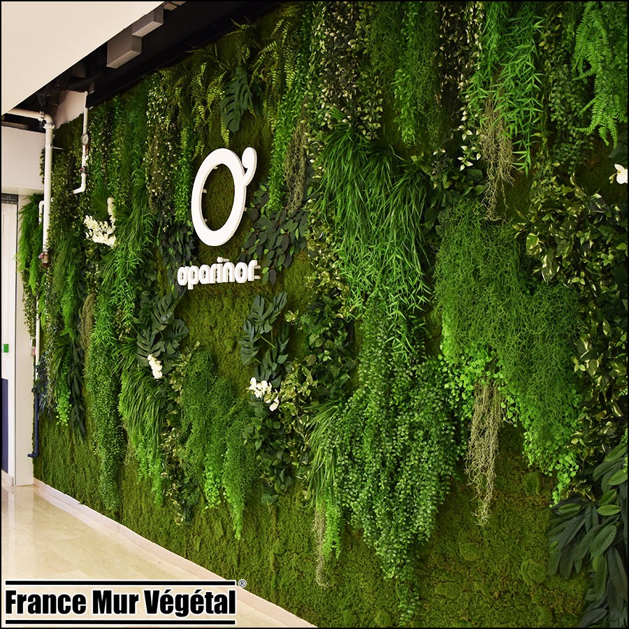 Mur végétal artificiel intérieur 24.75m² CCR O'Parinor Aulnay-sous-Bois 93