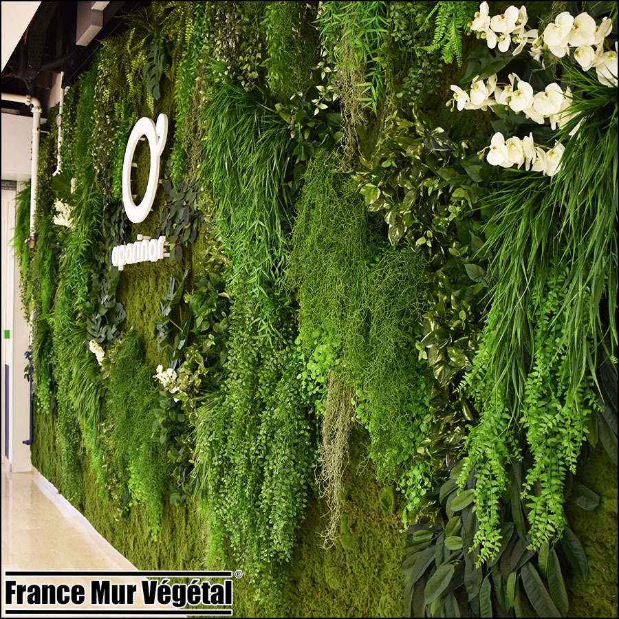Mur végétal artificiel intérieur 24.75m² CCR O'Parinor Aulnay-sous-Bois 93
