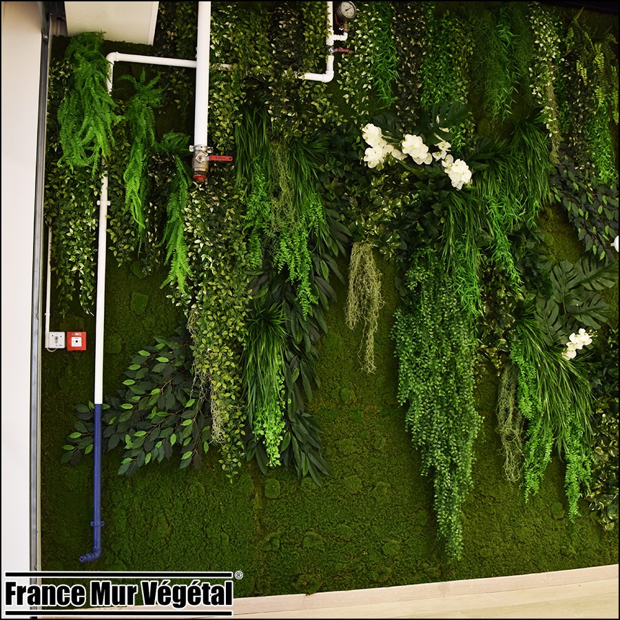 Mur végétal artificiel intérieur 24.75m² CCR O'Parinor Aulnay-sous-Bois 93